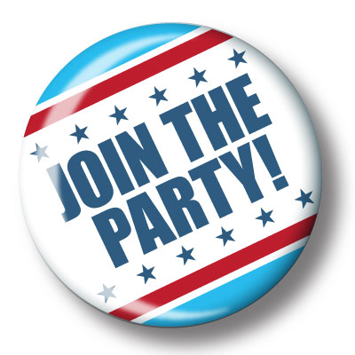 A campaign-style button that says "Join the Party!"