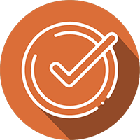 orange checkmark icon