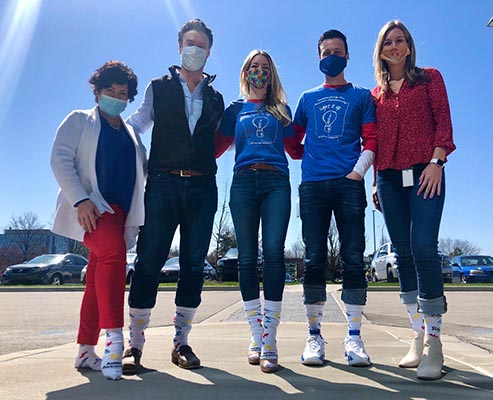 Pride in socks for autism awareness