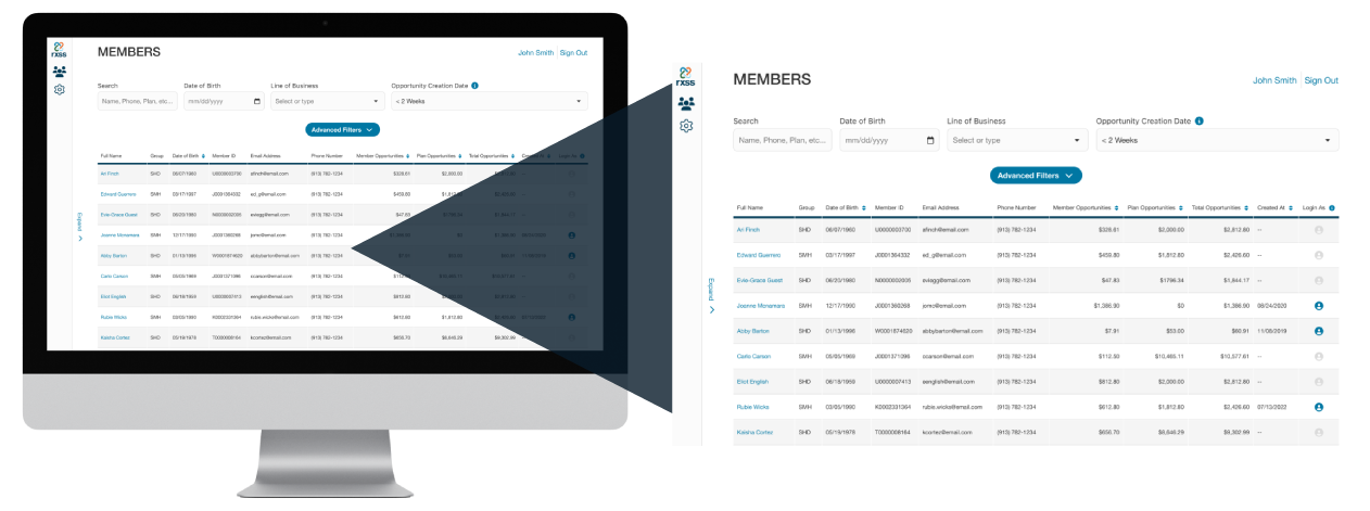 A screenshot of the AdminRx platform displaying savings opportunities.